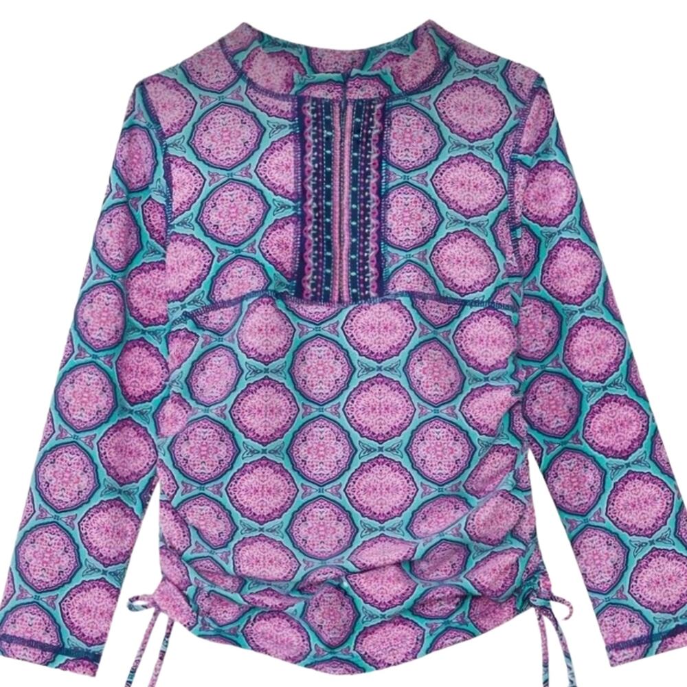 Cabana Life Azalea Shores Girl's Long Sleeve Rash Guard Size 6x